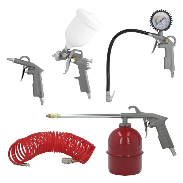 WOLFPACK LINEA PROFESIONAL Kit Accesorios Para Compresor Aire Comprimido 5 Piezas Con Click Rapido