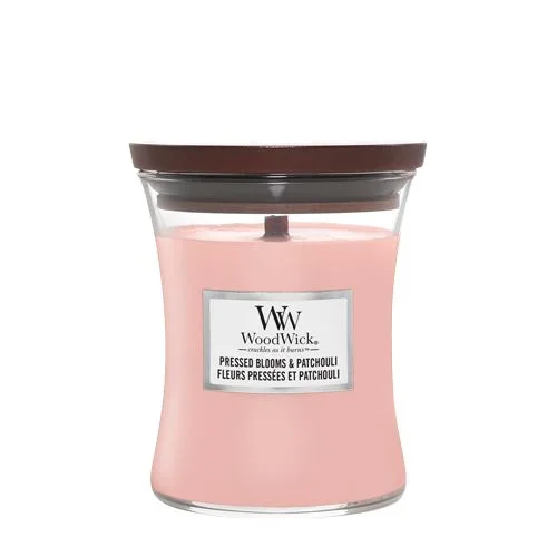 WoodWick Pressed Blooms & Patchouli Medium Jar vela Alrededor Rosa 1 pieza(s)