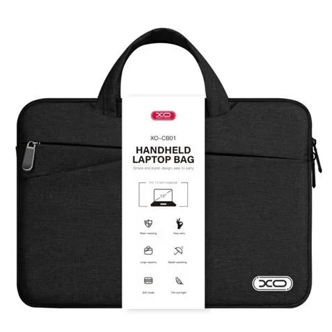 Xo maletin para portatil – hasta 13″ – resistente a salpicaduras, desgaste y arañazos – diseño moderno – color negro