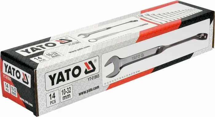 Yato klucze płasko-oczkowe skręcone 10-32mm 14szt.