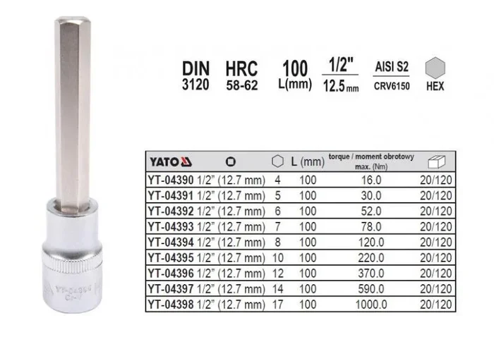 Yato YT-04398 punta de destornillador 1 pieza(s)
