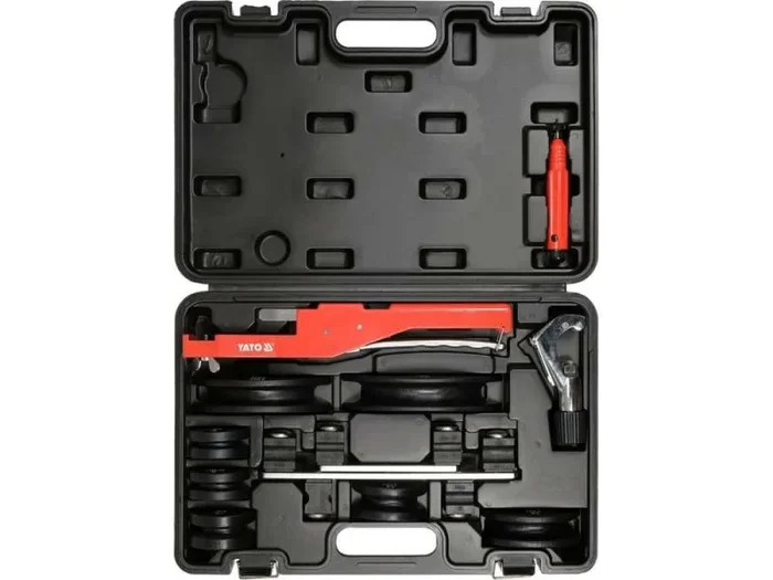 Yato YT-21847, Herramienta para doblar tubos y tuberías, ideal para trabajos de fontanería y sistemas hidráulicos.