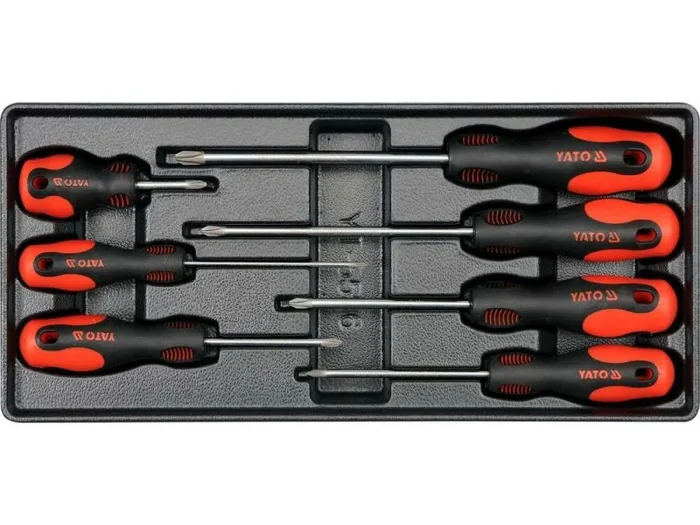 YATO YT-5536 – bandeja de plástico con destornilladores Phillips 7pcs