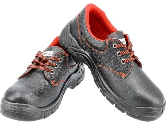 YATO YT-80527 – Escotado Zapatos de Seguridad, Talla 45″puno», Color: Negro/Rojo