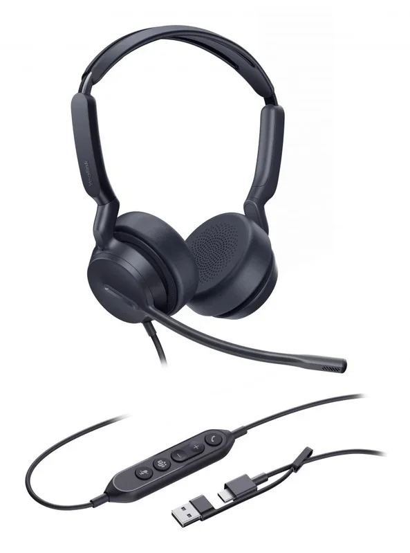 Yealink UH42 Dual Teams USB-C/A Auriculares Alámbrico Diadema Llamadas/Música USB Type-C / USB Type-A Negro