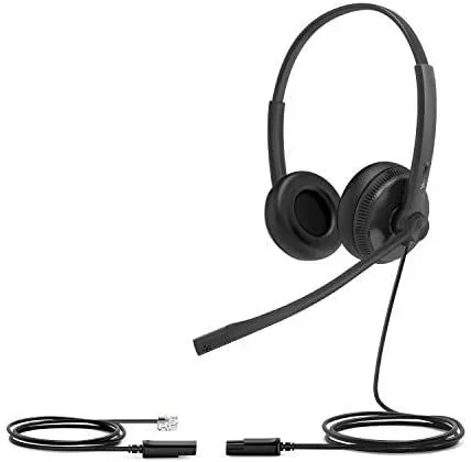 Yealink YHS34 DUAL auricular y casco Auriculares Alámbrico Diadema Oficina/Centro de llamadas Negro