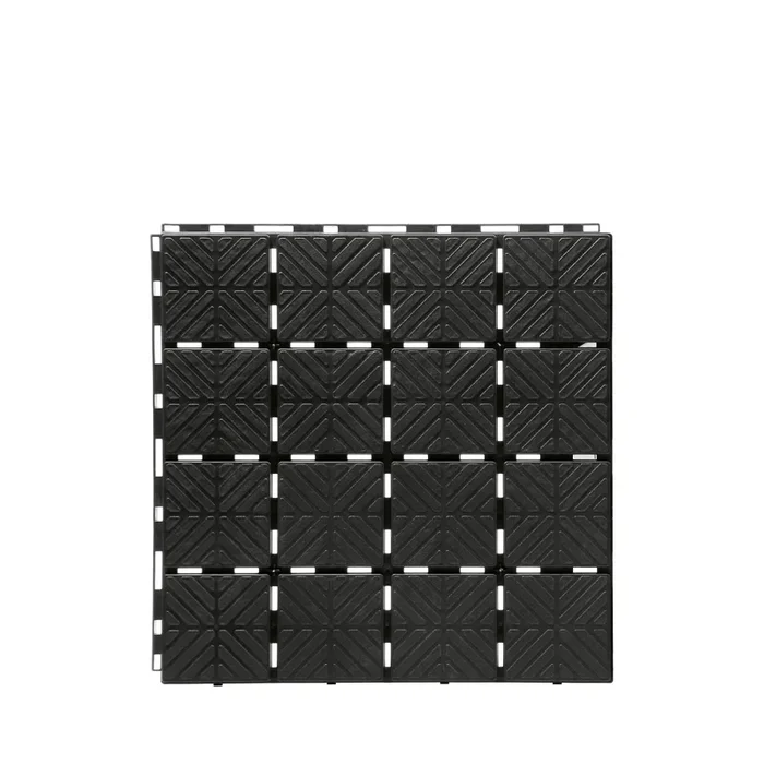 Zanvic Pack de 9 baldosas plástico de 40 x 40 x 2 cm, Negro, 40x40x1.5 cm, ZA527