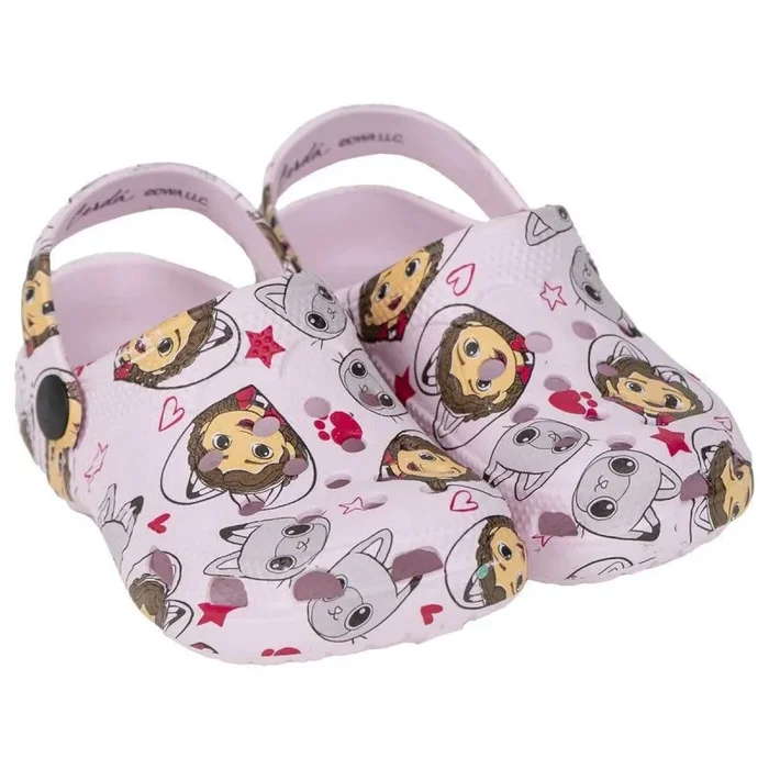 Zuecos Infantiles de Gabby’s Dollhouse – Color Rosa – Talla 26/27 – Fabricados 100% de EVA – Zuecos Niños – Estampado de Gabby y Panty Patitas – Producto Original Diseñado en España
