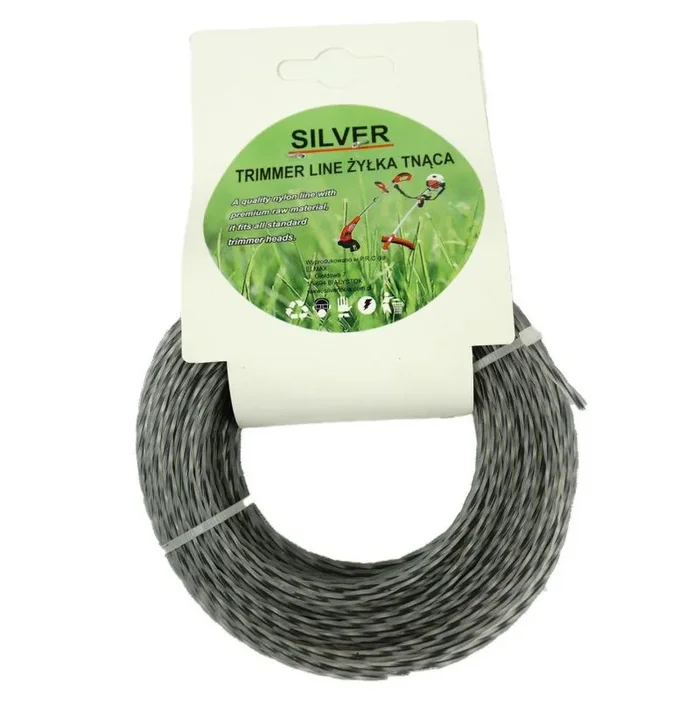 żyłka tnąca 2,4×15 skręcona/karbowana /silver
